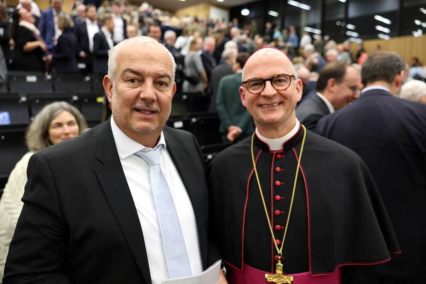 Diözesanempfang 2026, Foto: POW , Bischof Franz Jung und Kyrill-Alexander Schwarz
